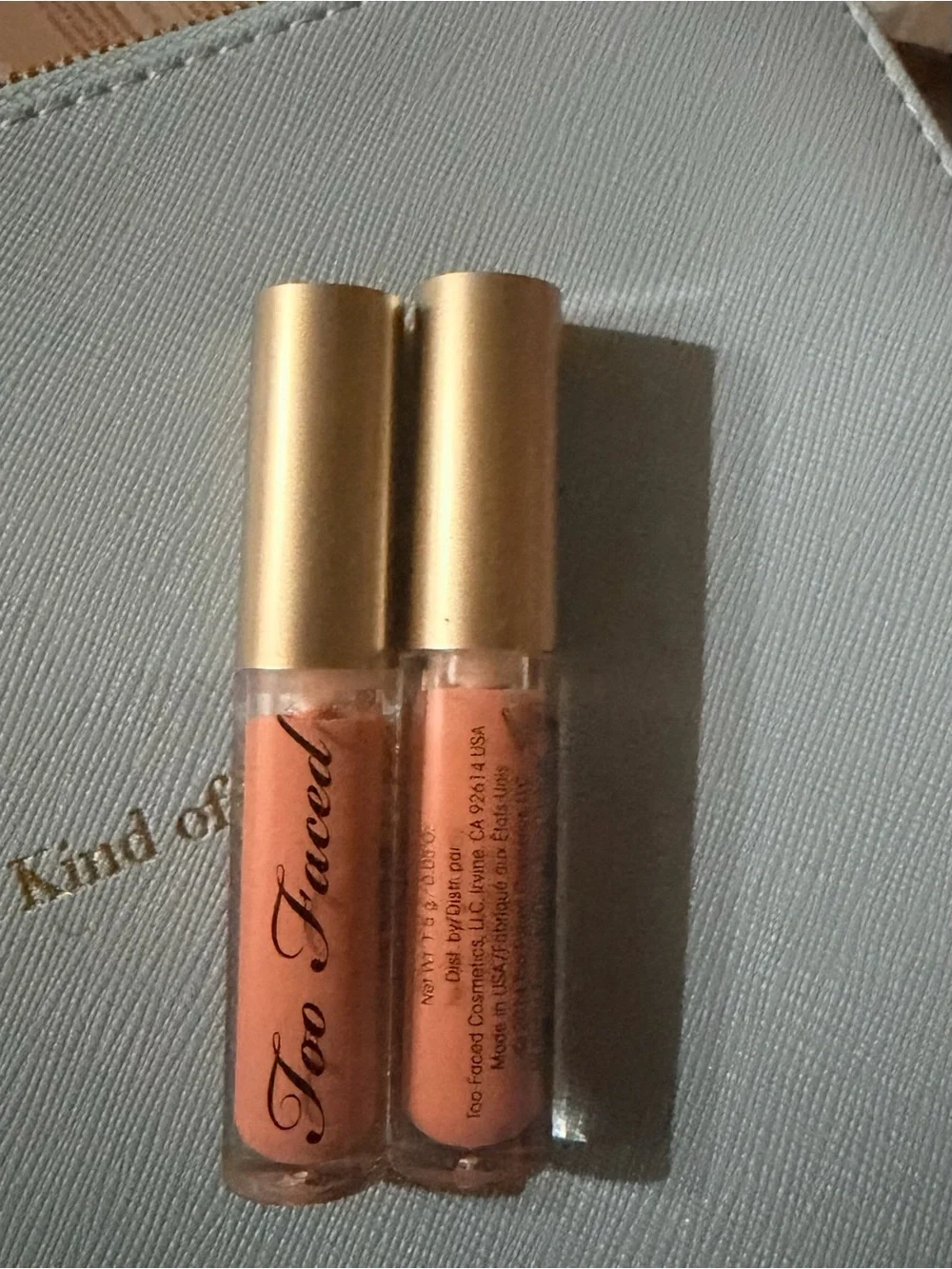 2 lippie’s -Too Faced Liquid Lipstick in Peachy Nude Pink